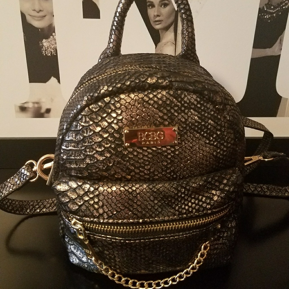 COPY - BCBG back pack style handbag.  Black and g…